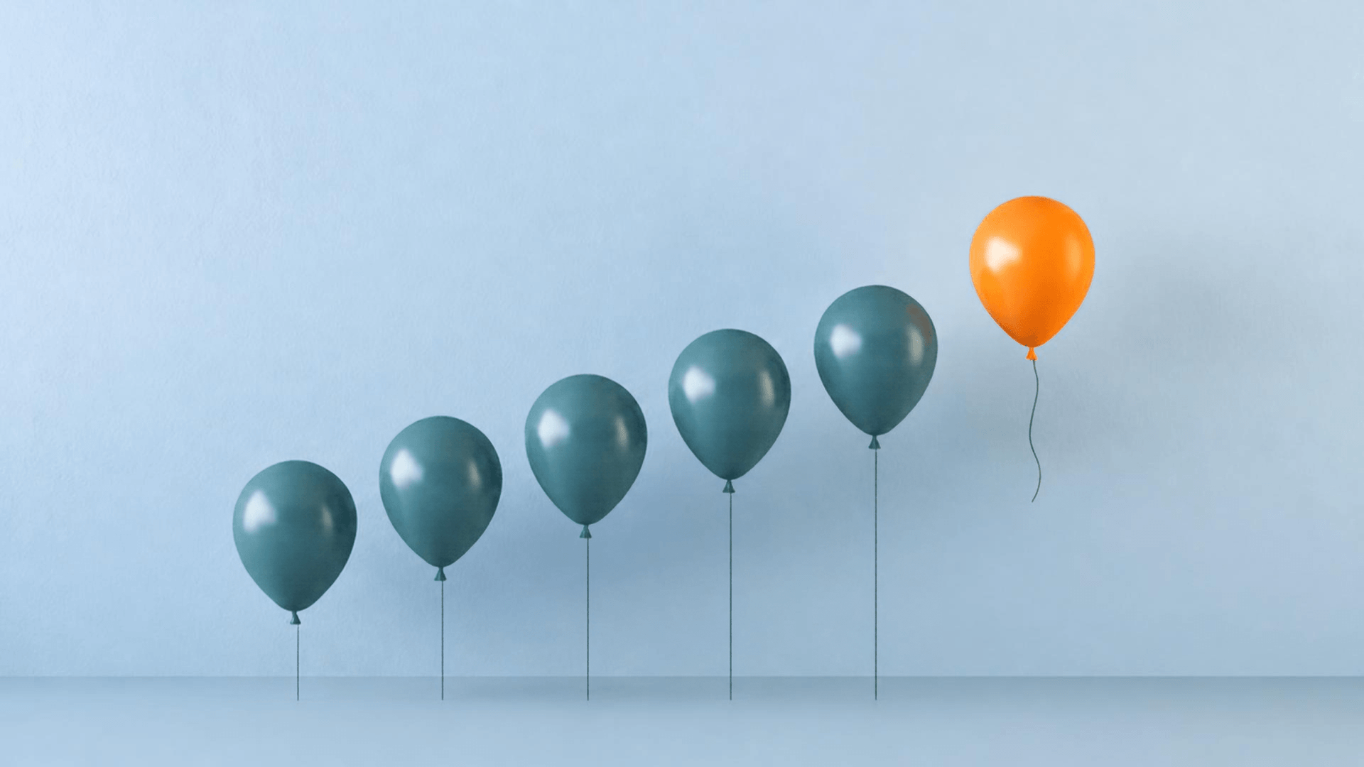 Illustration de ballons bleus en ascension menant à un ballon jaune, symbolisant la croissance d'Epsicap REIM après 5 ans et le cap des 300 M€ d'actifs sous gestion